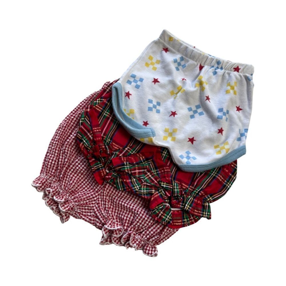 3 pairs of Vintage 3-6 Months Baby Shorts / Diaper Cover Bummies